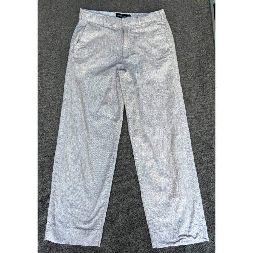 Abercrombie & fitch Chino Pants Women Size 32 Beige Belt Loops Pockets‎ Zip Fly